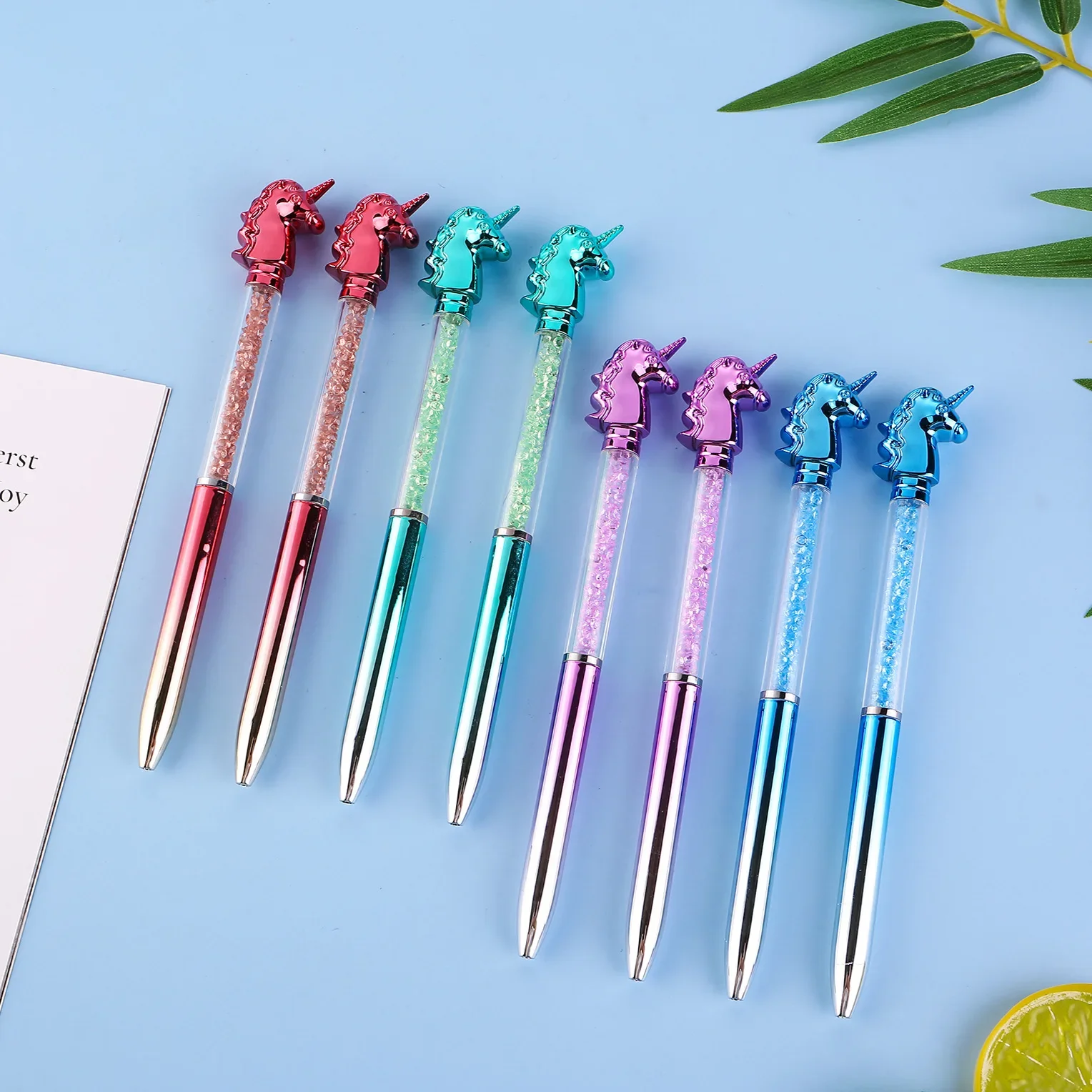 20Pcs/Lot Cute Metal Imitation Crystal Diamond Ballpoint Pen Kawaii Unicorn Premium UV Plated 0.7mm Blue Ball Pens for Writing
20Pcs/Lot Cute Metal Imitation Crystal Diamond Ballpoint Pen Kawaii Unicorn Premium UV Plated 0.7mm Blue Ball Pens for Writing