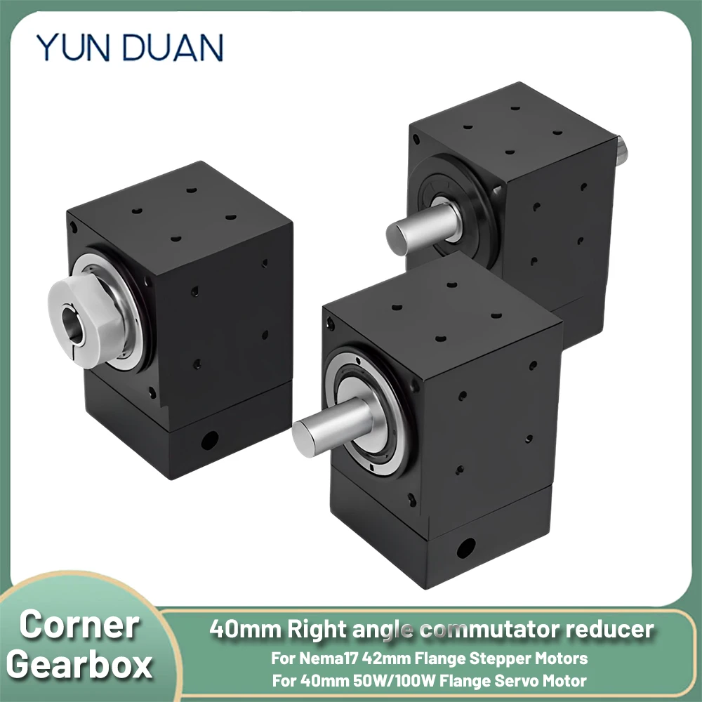 YunDuan 90° Right Angle Precision Commutator Reducer Hole/ Shaft Output 40mm Servo Nema17 Stepper Motor Gearbox Corner Reducer
YunDuan 90° Right Angle Precision Commutator Reducer Hole/ Shaft Output 40mm Servo Nema17 Stepper Motor Gearbox Corner Reducer