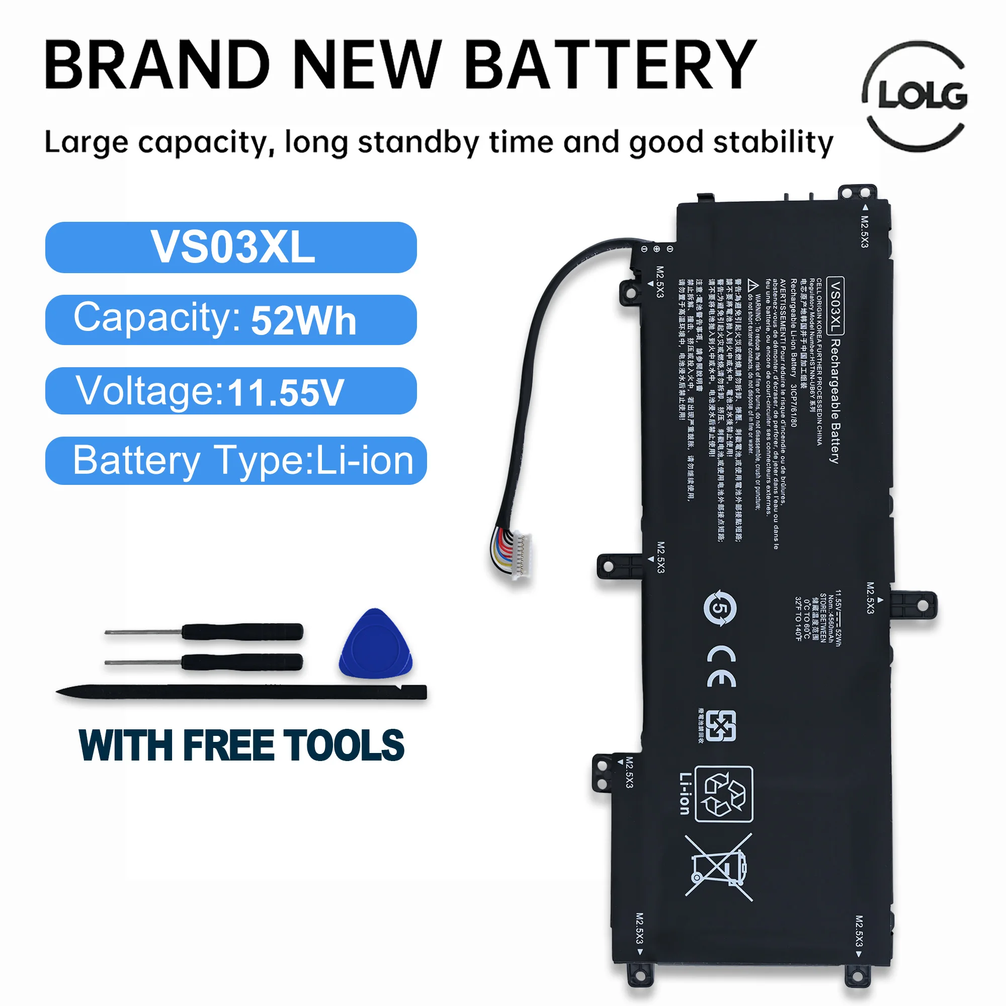LOLG VS03XL Laptop battery For HP Envy 15-as000 as014wm as091ms as100 as101ng HSTNN-UB6Y 849047-541 849313-850 TPN-I125
LOLG VS03XL Laptop battery For HP Envy 15-as000 as014wm as091ms as100 as101ng HSTNN-UB6Y 849047-541 849313-850 TPN-I125