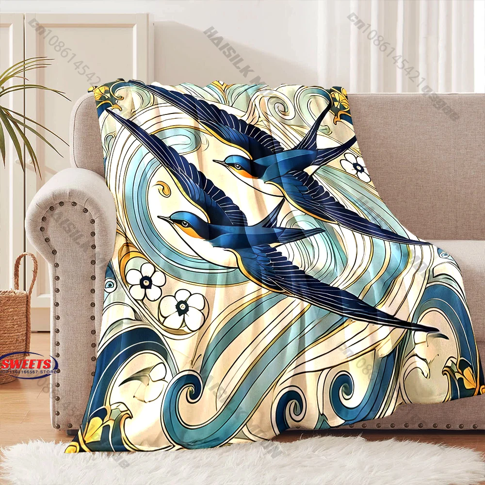 Elegant Swallow Bird Pattern Blanket Multiple sizes kid's and adults' bedroom living room sofa decor blanket, Exquisite gift
Elegant Swallow Bird Pattern Blanket Multiple sizes kid's and adults' bedroom living room sofa decor blanket, Exquisite gift
