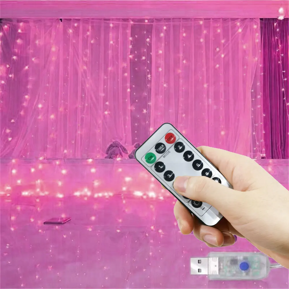 Valentine's Day USB Curtain LED String Lights EID Mubarak Bedroom Wedding Ramadan Home Decoration Fairy Lights 3/6M
Valentine's Day USB Curtain LED String Lights EID Mubarak Bedroom Wedding Ramadan Home Decoration Fairy Lights 3/6M