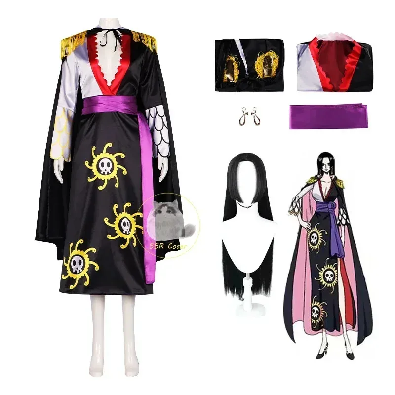 Anime Boa Hancock Cosplay Costumes Sexy Empire Black Kimono Dress Uniform Boa Hancock Wig Earrings Halloween Costumes for Women
Anime Boa Hancock Cosplay Costumes Sexy Empire Black Kimono Dress Uniform Boa Hancock Wig Earrings Halloween Costumes for Women
