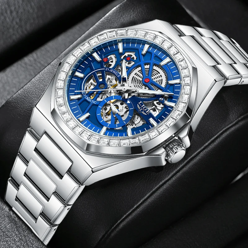 LIGE Original Luxury Mechanical Man Watch Classic keleton Business Stainless Waterproof Casual Automatic Men's Watches Gifts Box
LIGE Original Luxury Mechanical Man Watch Classic keleton Business Stainless Waterproof Casual Automatic Men's Watches Gifts Box