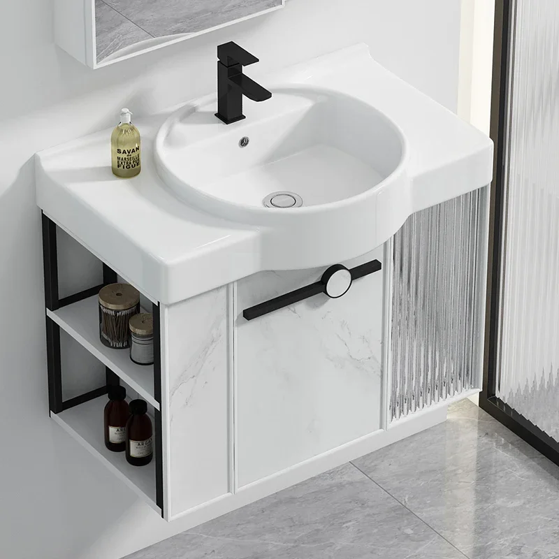 Modern Simple Space Bathroom Cabinet Aluminum Toilet Wash Cabinet Washbasin Combination Basin Balcony Wash Table Small Apartment 
Modern Simple Space Bathroom Cabinet Aluminum Toilet Wash Cabinet Washbasin Combination Basin Balcony Wash Table Small Apartment