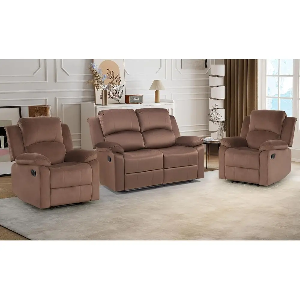 Brown 2-Piece Reclining Sofa Set with Loveseat for Living Room or Home Theater
Brown 2-Piece Reclining Sofa Set with Loveseat for Living Room or Home Theater