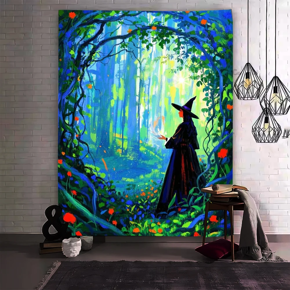 Tapestries Decoration Fluorescence Fairy Tale Witch Patterns Interior Decoration Wall Decoration Tapestry
Tapestries Decoration Fluorescence Fairy Tale Witch Patterns Interior Decoration Wall Decoration Tapestry