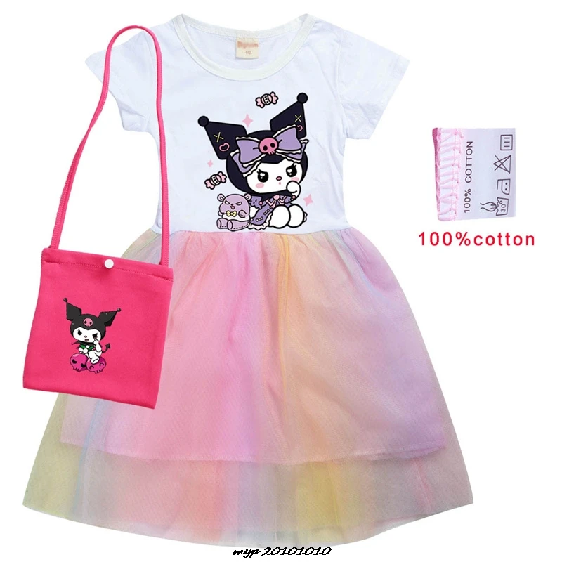 Hot Lovely Kuromi Melody Clothes Girls Summer Princess Dresses Kids Cotton Short Sleeve Wedding Party Children Vestidos With Bag
Hot Lovely Kuromi Melody Clothes Girls Summer Princess Dresses Kids Cotton Short Sleeve Wedding Party Children Vestidos With Bag