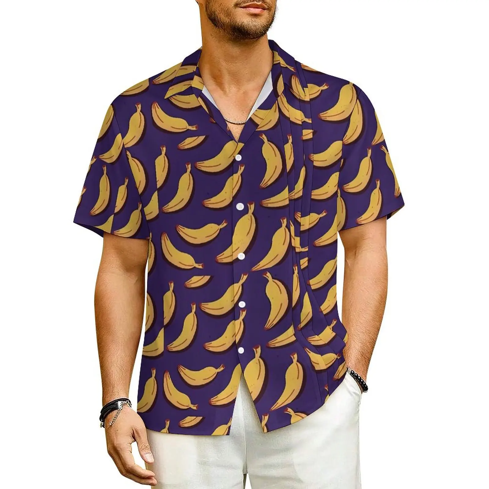 Banana Print Summer Shirt For Men Vacation Yellow Purple Casual Shirts Short-Sleeve Fashion Pattern Elegant Oversized Blouses
Banana Print Summer Shirt For Men Vacation Yellow Purple Casual Shirts Short-Sleeve Fashion Pattern Elegant Oversized Blouses