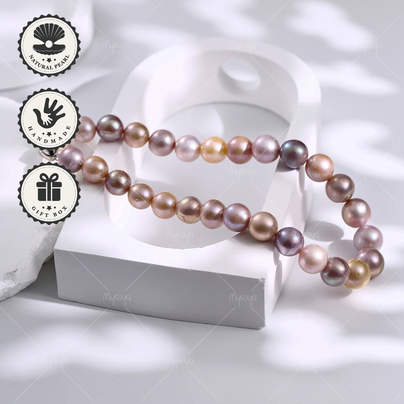 MYSOYA 11-13mm Candy Edison Pearl Necklace Silvery Ingot Clasp With Gift Box Birthday Gift Valentine’s Day June Birthstone
MYSOYA 11-13mm Candy Edison Pearl Necklace Silvery Ingot Clasp With Gift Box Birthday Gift Valentine’s Day June Birthstone