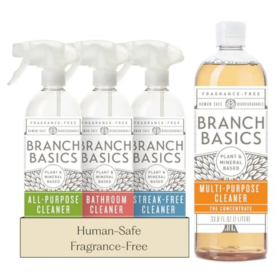 Cleaning Essentials Kit: All Purpose and Bathroom Cleaner - Concentrate 33.8 Oz (17 Refills) + Refillable (24 Oz) Plant Based H
Cleaning Essentials Kit: All Purpose and Bathroom Cleaner - Concentrate 33.8 Oz (17 Refills) + Refillable (24 Oz) Plant Based H