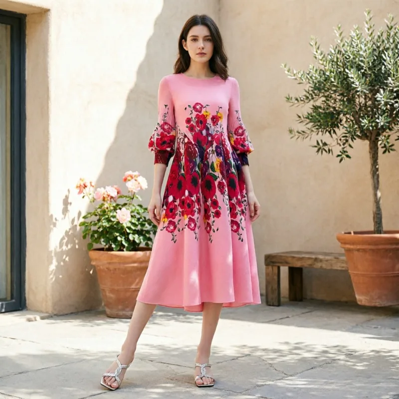 Miyake Pleated Dresses French Elegant Print Stretch Plus Size Hepburn Temperament Flower Bud Dress Fashion Women's Banquet Gown
Miyake Pleated Dresses French Elegant Print Stretch Plus Size Hepburn Temperament Flower Bud Dress Fashion Women's Banquet Gown
