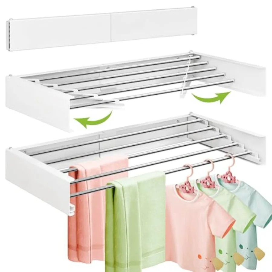 Wall Mounted Drying Rack, 32 Inch, Foldbale, Clothes Drying Rack, Laundry Drying Rack Wall Mount, Drying Rack Clothing Space Sa
Wall Mounted Drying Rack, 32 Inch, Foldbale, Clothes Drying Rack, Laundry Drying Rack Wall Mount, Drying Rack Clothing Space Sa