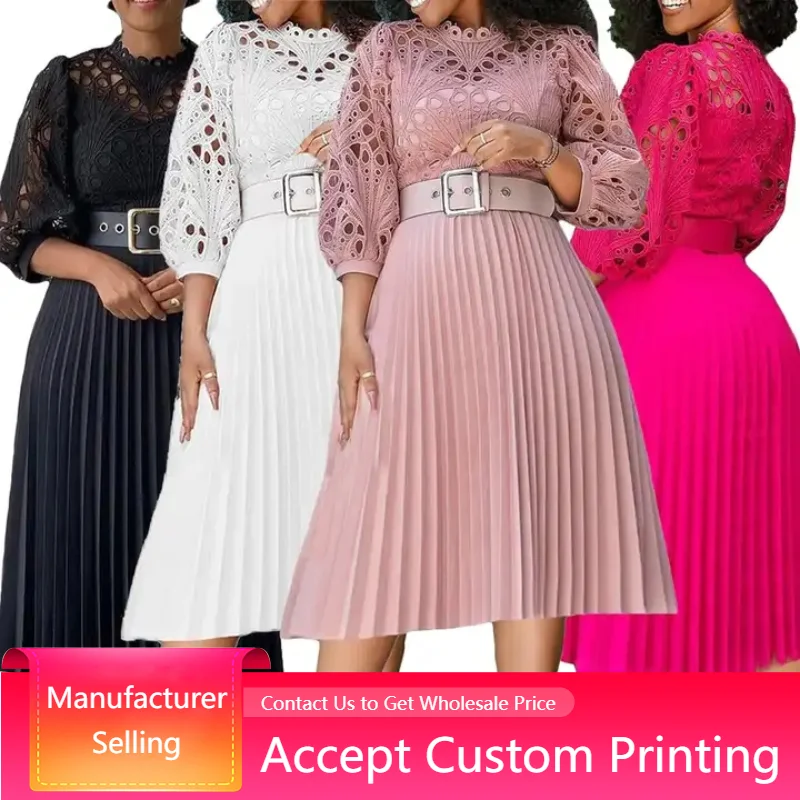 Casual Dresses Puff Sleeve Sexy Hollow Out Pleated Crochet Lace Swing Pleated Party Dress Elegant A-line Dresses with Belt
Casual Dresses Puff Sleeve Sexy Hollow Out Pleated Crochet Lace Swing Pleated Party Dress Elegant A-line Dresses with Belt