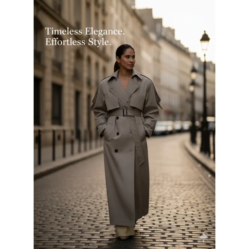 Retro Oversized Trench Coat For Women Extra Long Silhouette Cotton Belted Design Elegant Style Autumn Winter Outerwear Wardrobe
Retro Oversized Trench Coat For Women Extra Long Silhouette Cotton Belted Design Elegant Style Autumn Winter Outerwear Wardrobe