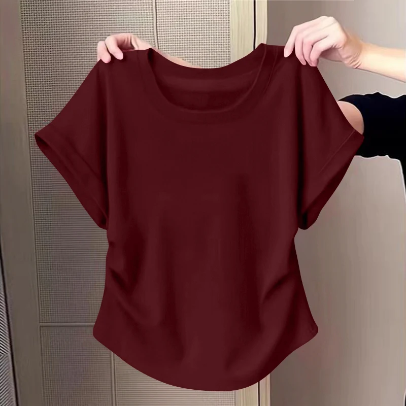 Женская футболка Ele ort Sve, модный летний модный универсальный топ с плиссированной талией, корейский облегающий круглый топ...
Женская футболка Ele ort Sve, модный летний модный универсальный топ с плиссированной талией, корейский облегающий круглый топ...