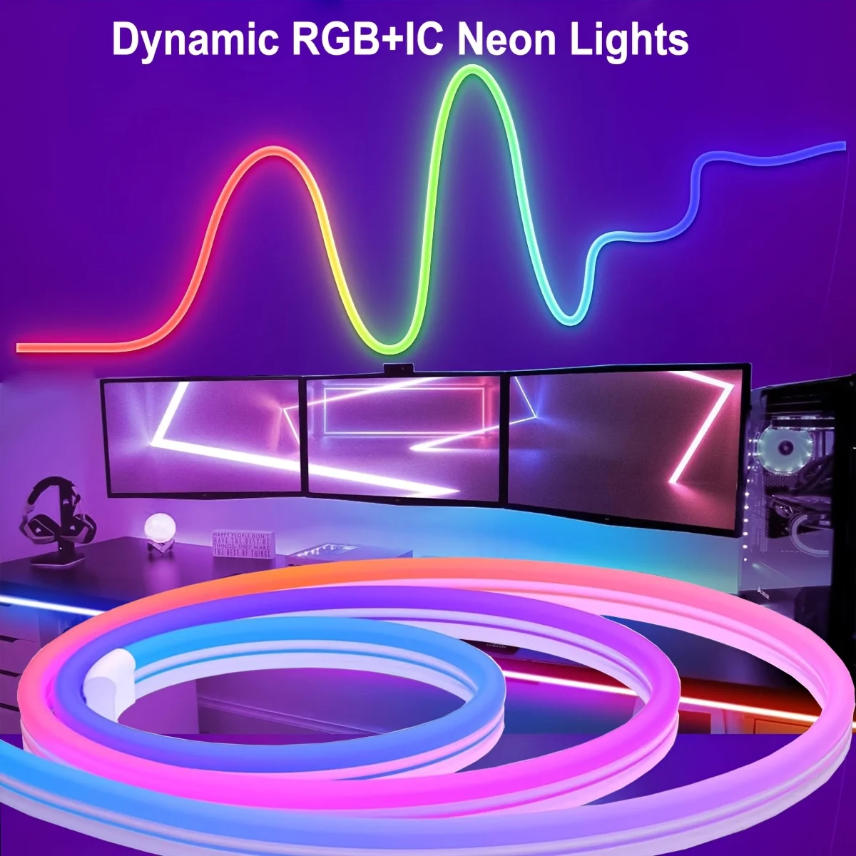 Smart WiFi Bluetooth RGBIC Neon LED Strip Light, APP/Voice Control, USB 5V for Room/Party/Gaming Decor, Alexa/Google Compatible
Smart WiFi Bluetooth RGBIC Neon LED Strip Light, APP/Voice Control, USB 5V for Room/Party/Gaming Decor, Alexa/Google Compatible