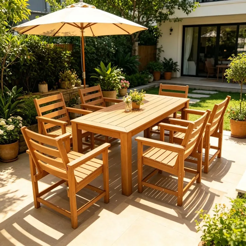 Waterproof HDPE Wood Plastic Dining Furniture Set Modern Design For Indoor Outdoor Garden Decoration Eco Friendly Stylish
Waterproof HDPE Wood Plastic Dining Furniture Set Modern Design For Indoor Outdoor Garden Decoration Eco Friendly Stylish
