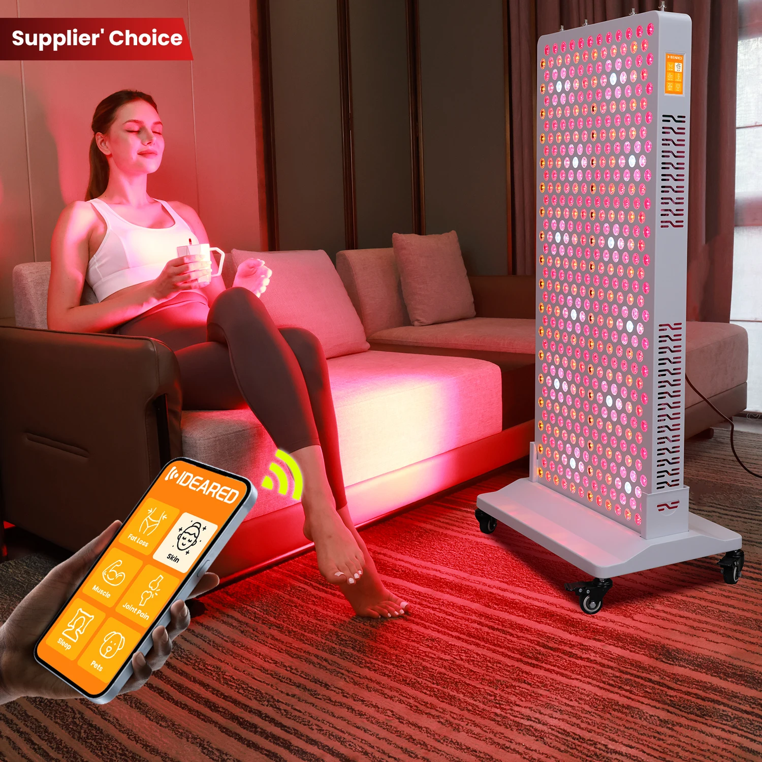 IDEATHERAPY RLPRO600 Dual Chips 480-1060nm Red Light Therapy Home Use APP Control Standing Type for Face Eyes Care US Plug
IDEATHERAPY RLPRO600 Dual Chips 480-1060nm Red Light Therapy Home Use APP Control Standing Type for Face Eyes Care US Plug