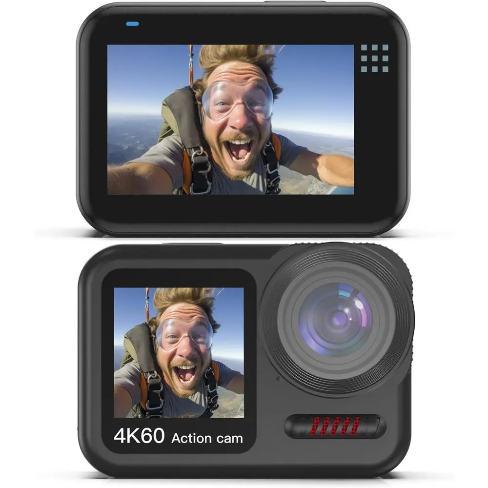 4K 60fps Waterproof Action Camera, 66T Metal Housing, 2 Touchscreen, Dual Sport 6-Axis Stabilization, 2 Batteries, Microphone fo
4K 60fps Waterproof Action Camera, 66T Metal Housing, 2 Touchscreen, Dual Sport 6-Axis Stabilization, 2 Batteries, Microphone fo