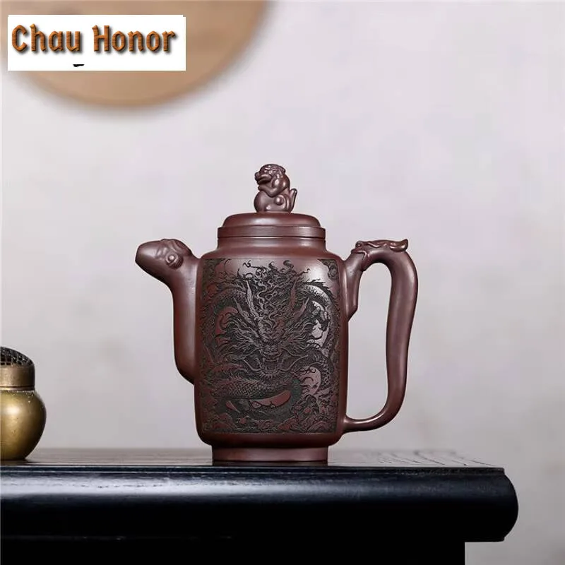320ml Traditional Yixing Purple Clay Teapots Handmade Sculpture Dragon Pot Raw Ore Mud Infuser Kettle Zisha Tea Set Accessories
320ml Traditional Yixing Purple Clay Teapots Handmade Sculpture Dragon Pot Raw Ore Mud Infuser Kettle Zisha Tea Set Accessories