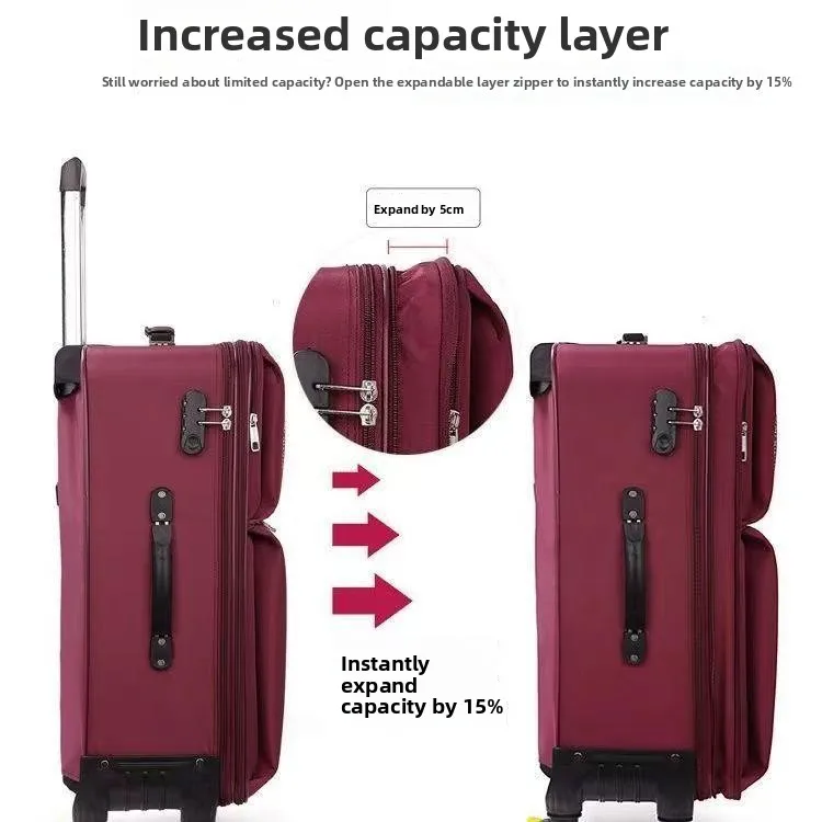 Large Capacity Oxford Fabric Luggage Bag with Combination Lock Travel Suitcase for Women 28 Inch Durable Roller Suitcase
Large Capacity Oxford Fabric Luggage Bag with Combination Lock Travel Suitcase for Women 28 Inch Durable Roller Suitcase