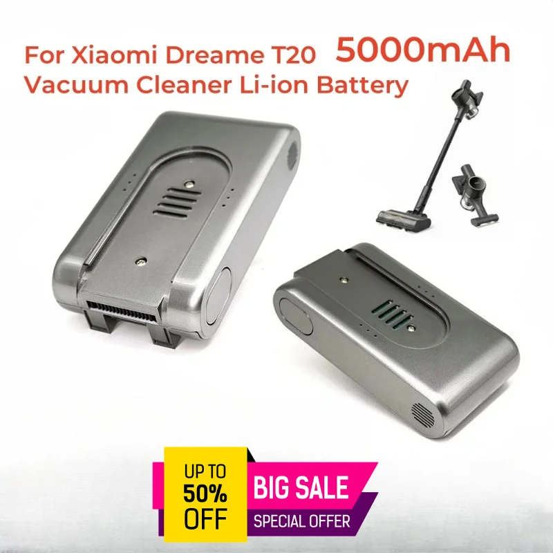 5000mAh Replacement Battery for Xiao mi Dreame Vacuum Cleaner T20 25.2V 3000mAh Li-ion New High Capacity Vacuum Cleaner Battery
5000mAh Replacement Battery for Xiao mi Dreame Vacuum Cleaner T20 25.2V 3000mAh Li-ion New High Capacity Vacuum Cleaner Battery