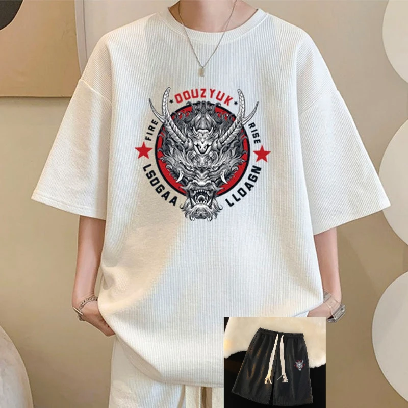 Short-sleeved Five-point Shorts Sports Suit Men's Spring and Autumn Fashion Fried Street Casual Short-sleeved T-shirt Men's
Short-sleeved Five-point Shorts Sports Suit Men's Spring and Autumn Fashion Fried Street Casual Short-sleeved T-shirt Men's