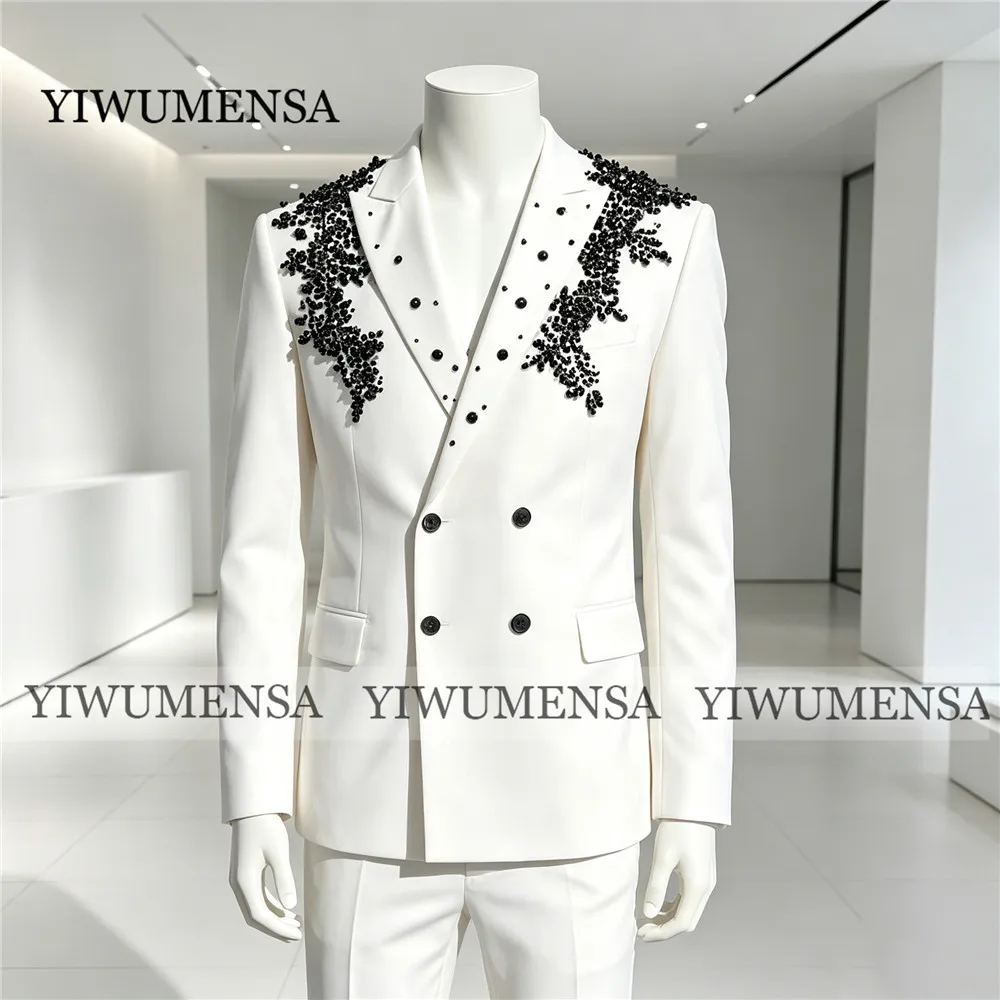 Elegant Suit Man For Wedding Beaded Pearls Jacket Pants 2 Piece Sets Customized Double Breasted Prom Blazer Slim Fit Men Outfits
Elegant Suit Man For Wedding Beaded Pearls Jacket Pants 2 Piece Sets Customized Double Breasted Prom Blazer Slim Fit Men Outfits