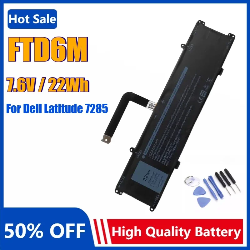 New FTD6M 22Wh Laptop Battery for Dell Latitude 7285 2-IN-1 Keyboard 06HHW5 K17M-BK-US K17M GC02002190L Bateria 7.6V
New FTD6M 22Wh Laptop Battery for Dell Latitude 7285 2-IN-1 Keyboard 06HHW5 K17M-BK-US K17M GC02002190L Bateria 7.6V