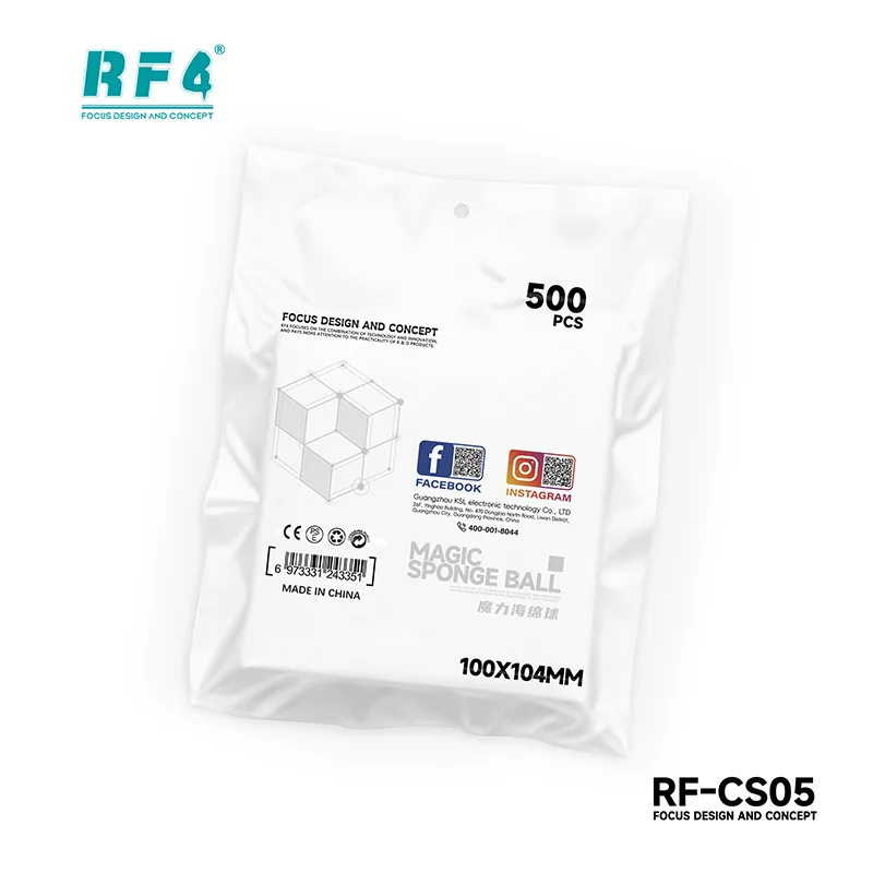 RF4 RF-CS05 Magic Nano Sponge Balls 500pcs/box No Residue for Mobile Phone Screen PCB Motherboard Cleaning Repair Tools
RF4 RF-CS05 Magic Nano Sponge Balls 500pcs/box No Residue for Mobile Phone Screen PCB Motherboard Cleaning Repair Tools
