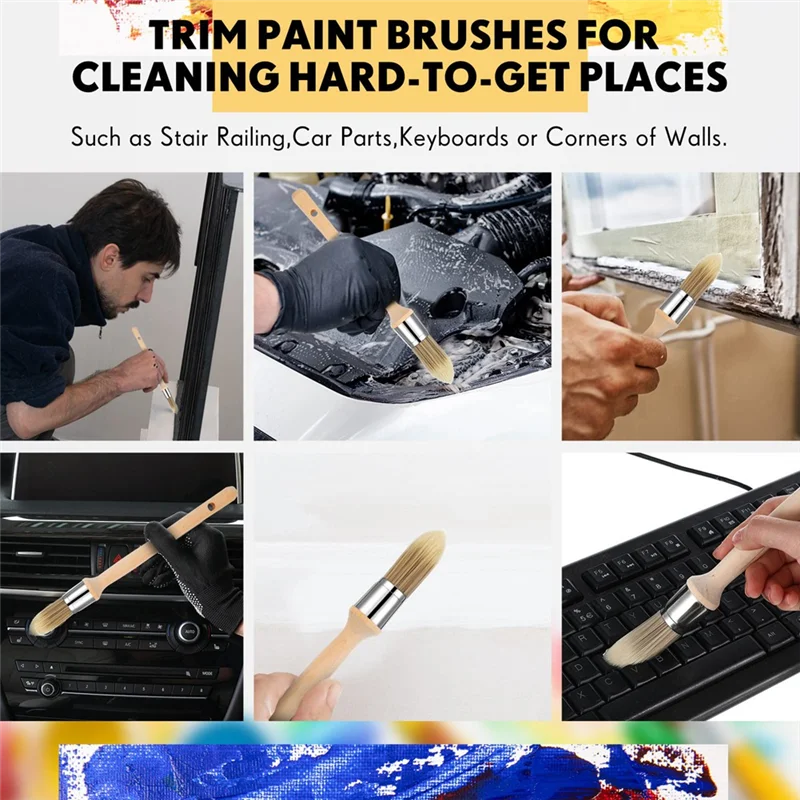 8 Pieces Trim Paint Brush with Wooden Handle Round Edge Painting Tool Paint Brushes for Corner House Wall Edges Art HOT
8 Pieces Trim Paint Brush with Wooden Handle Round Edge Painting Tool Paint Brushes for Corner House Wall Edges Art HOT