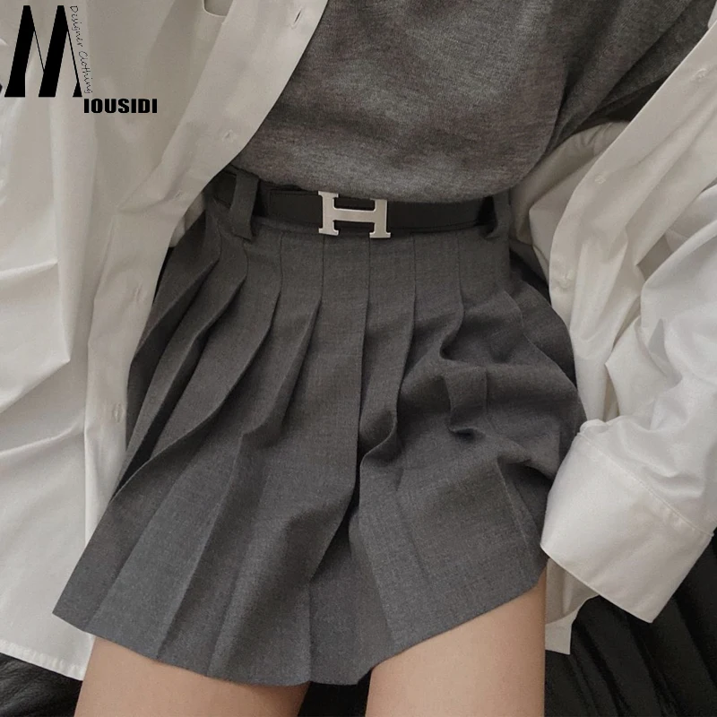Grey Pleated Skirt Women's Spring Summer New College Style High Waist Slim A-Line Half Body Skirts Fashionable Commute
Grey Pleated Skirt Women's Spring Summer New College Style High Waist Slim A-Line Half Body Skirts Fashionable Commute