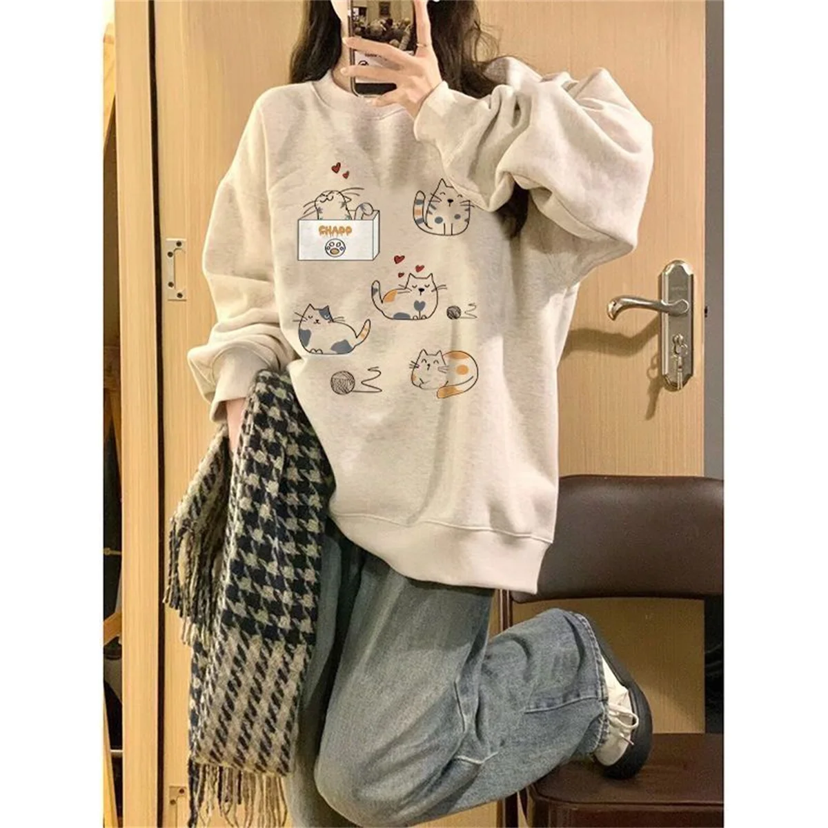 Осенние милые Y2k эстетические свободные толстовки женские Kawaii милые толстовки с мультяшным принтом повседневные пуловеры в стиле Харадзюку Sudaderas топы
Осенние милые Y2k эстетические свободные толстовки женские Kawaii милые толстовки с мультяшным принтом повседневные пуловеры в стиле Харадзюку Sudaderas топы