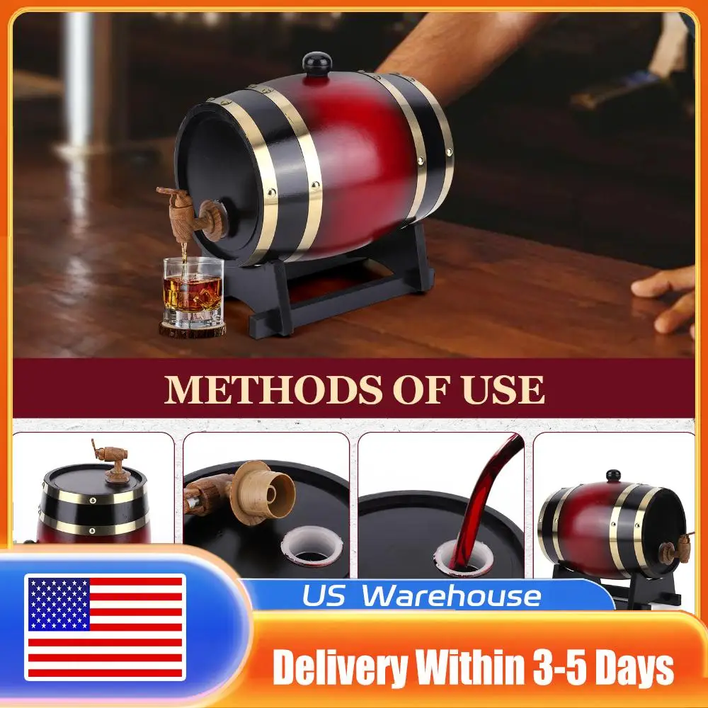 3L Household Wooden Barrels with Bracket Wine Storage Containers Large Capacity Retro Faucet Barrels Home Brewing Accessories
3L Household Wooden Barrels with Bracket Wine Storage Containers Large Capacity Retro Faucet Barrels Home Brewing Accessories