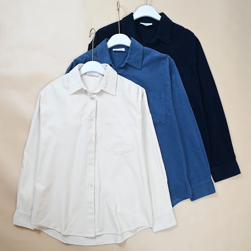 Women's Long Sleeve Corduroy Shirt Jacket Casual Style Breathable Pocket Patchwork Pattern Girl's Fashion Autumn Wear
Women's Long Sleeve Corduroy Shirt Jacket Casual Style Breathable Pocket Patchwork Pattern Girl's Fashion Autumn Wear