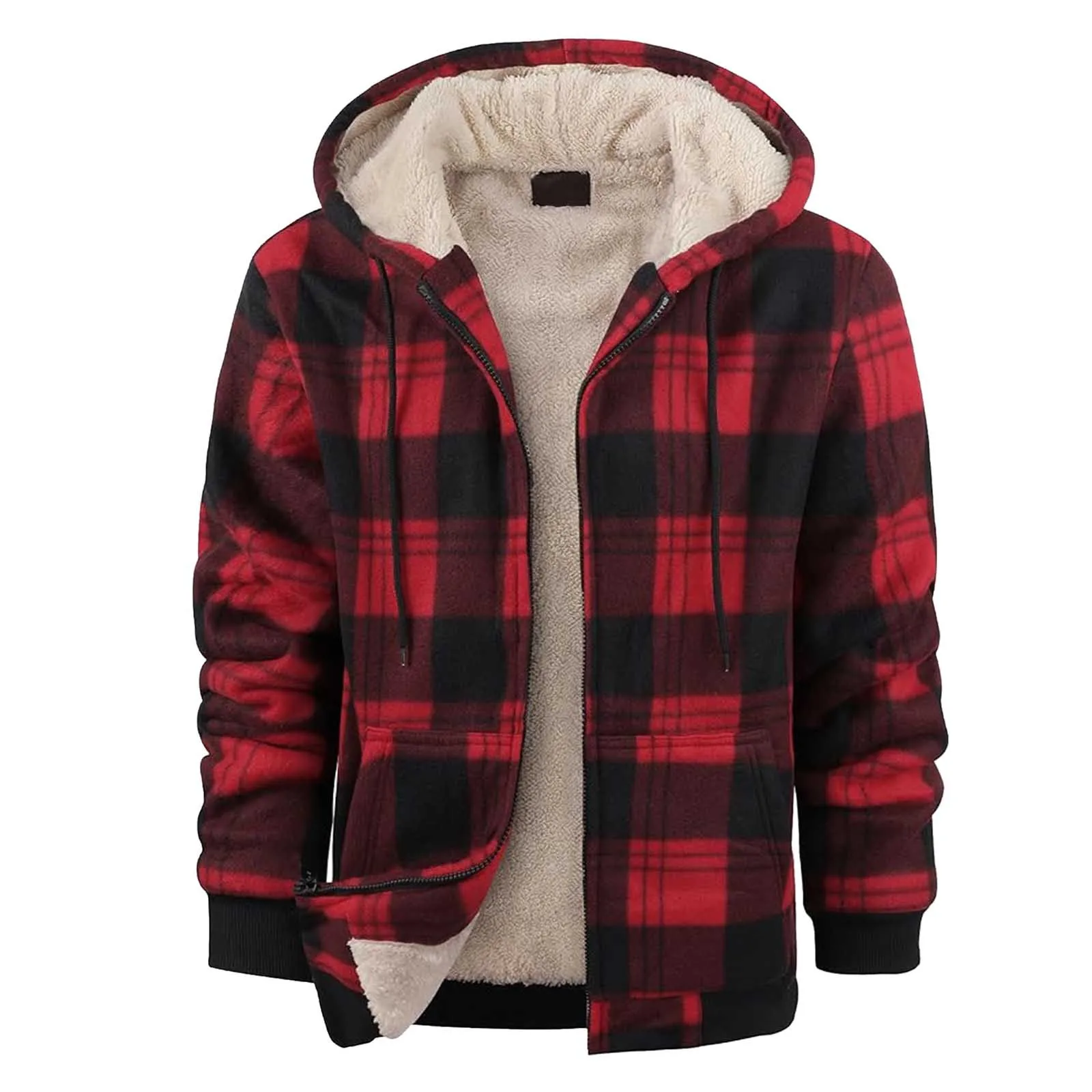 Oversize Plaid Print Men Zipper Hooded Sweatshirt Autumn Winter Warm Thicken Fleece Lined Outwears Coat Retro Streetwear Jackets
Oversize Plaid Print Men Zipper Hooded Sweatshirt Autumn Winter Warm Thicken Fleece Lined Outwears Coat Retro Streetwear Jackets