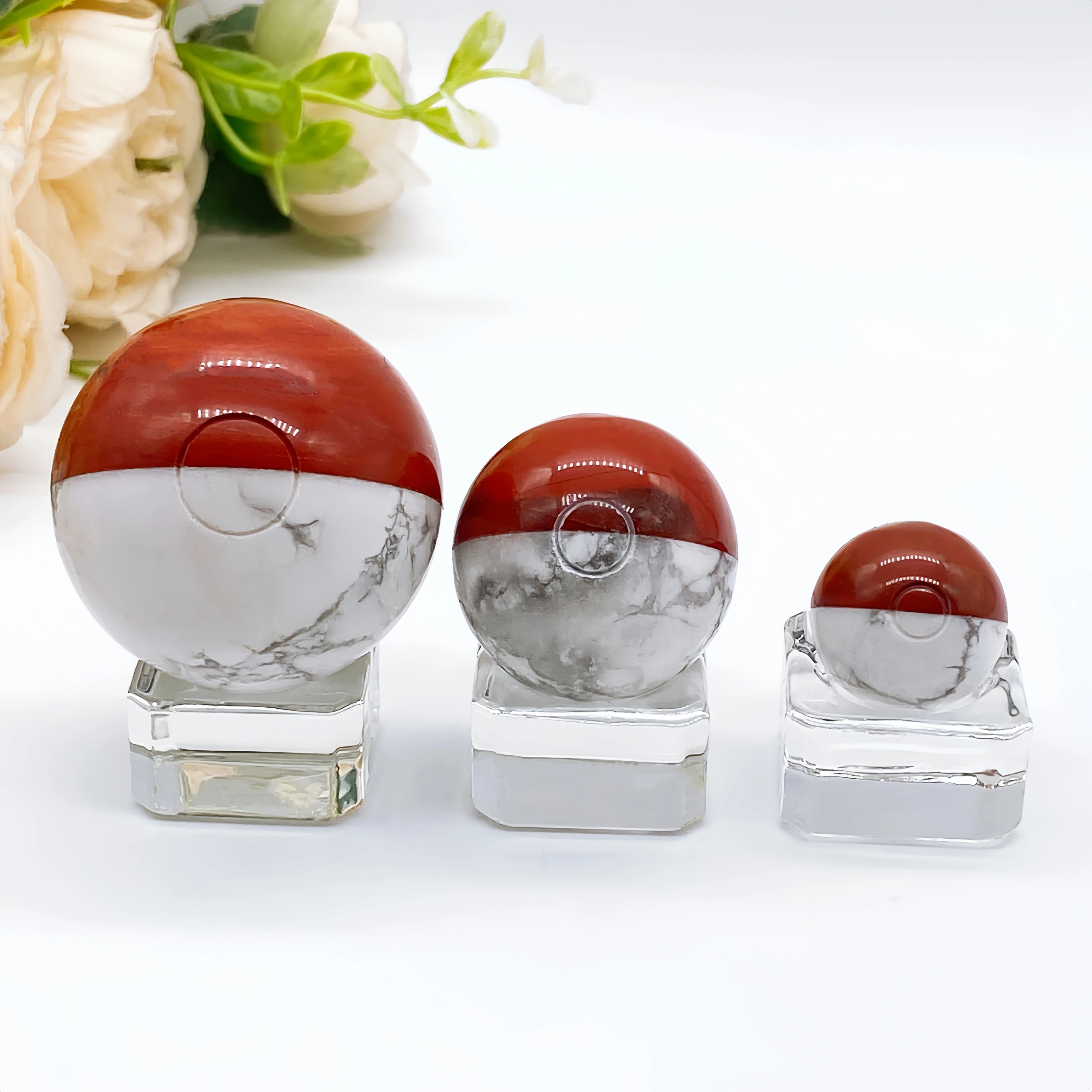 20-40MM Natural Red Jasper Pocket Monster Ball Crystal Howlite Stone Splicing Sphere Reiki Healing Home DecorChildren Gift
20-40MM Natural Red Jasper Pocket Monster Ball Crystal Howlite Stone Splicing Sphere Reiki Healing Home DecorChildren Gift
