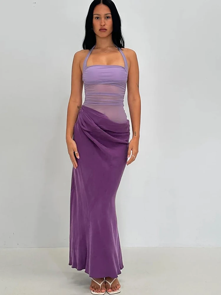 Balitops Hollow Out Patchwork Sexy Halter Women Maxi Dress Elegant Coffee See Through Evening Dress Spring Slim Party Clubwear
Balitops Hollow Out Patchwork Sexy Halter Women Maxi Dress Elegant Coffee See Through Evening Dress Spring Slim Party Clubwear