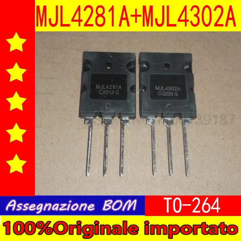 4pairs of MJL4302A MJL4281A MJL4302A TO-264 High power amplifier transistors (1 pair)
4pairs of MJL4302A MJL4281A MJL4302A TO-264 High power amplifier transistors (1 pair)