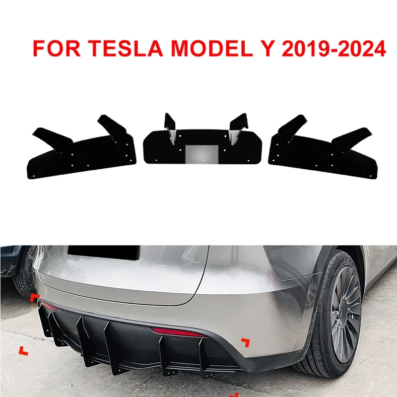 3Pcs/set Rear Bumper Diffuser Side Splitters Kit Lip Spoiler Blade Wind Knife For Tesla Model Y 2019-24
3Pcs/set Rear Bumper Diffuser Side Splitters Kit Lip Spoiler Blade Wind Knife For Tesla Model Y 2019-24