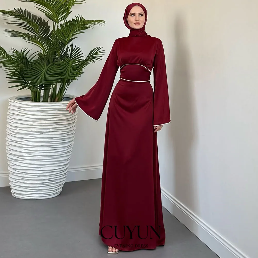 CUYUN Red Muslim Evening Dresses Long Sleeves High Collar Saudi Arabic Dubai Formal Event Dress Customized Prom Party Gown
CUYUN Red Muslim Evening Dresses Long Sleeves High Collar Saudi Arabic Dubai Formal Event Dress Customized Prom Party Gown
