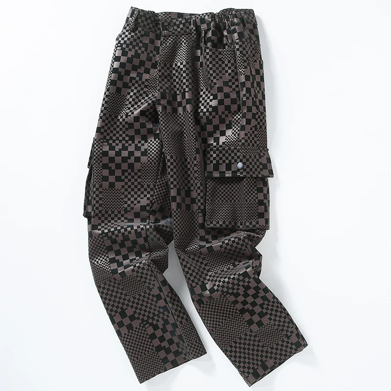 Men's Spring and Autumn Big Pocket Checkerboard Trendy Fashion Pu Long Leather Pants
Men's Spring and Autumn Big Pocket Checkerboard Trendy Fashion Pu Long Leather Pants