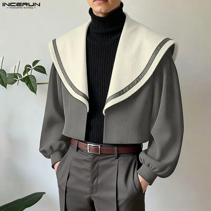 INCERUN Мужская рубашка в стиле пэчворк, темно-синий воротник, кардиган с длинным рукавом и открытой строчкой, мужская уличная одежда, свободная модная повседневная мужская одежда, топы
INCERUN Мужская рубашка в стиле пэчворк, темно-синий воротник, кардиган с длинным рукавом и открытой строчкой, мужская уличная одежда, свободная модная повседневная мужская одежда, топы