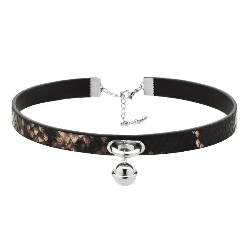 Snake-patterned leather collar, bell-shaped leather collar, sexy and fashionable leather collar for women, retro collar
Snake-patterned leather collar, bell-shaped leather collar, sexy and fashionable leather collar for women, retro collar