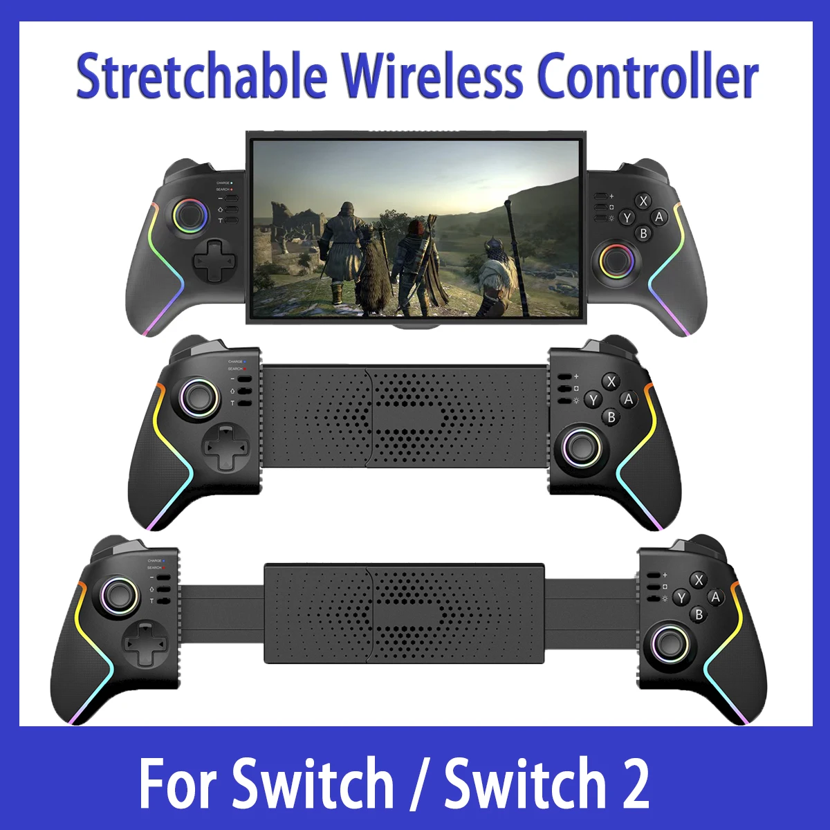 PG-SW2123 Universal Stretch Controller for Switch2/Switch –RGB Lights, Hall Effect Joystick/Triggers, Vibration & 6-Axis Motion
PG-SW2123 Universal Stretch Controller for Switch2/Switch –RGB Lights, Hall Effect Joystick/Triggers, Vibration & 6-Axis Motion