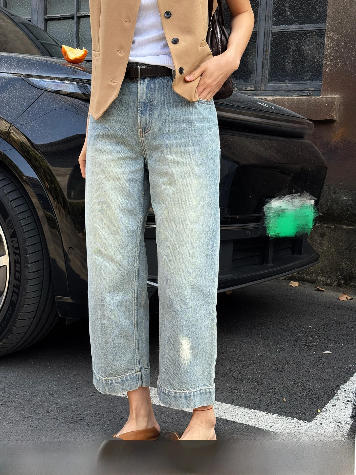 Blue Washed Straight Leg Jeans Women's Casual Cotton Blend Comfortable Stretchable Summer Jeans Blue Color Natural Waist
Blue Washed Straight Leg Jeans Women's Casual Cotton Blend Comfortable Stretchable Summer Jeans Blue Color Natural Waist