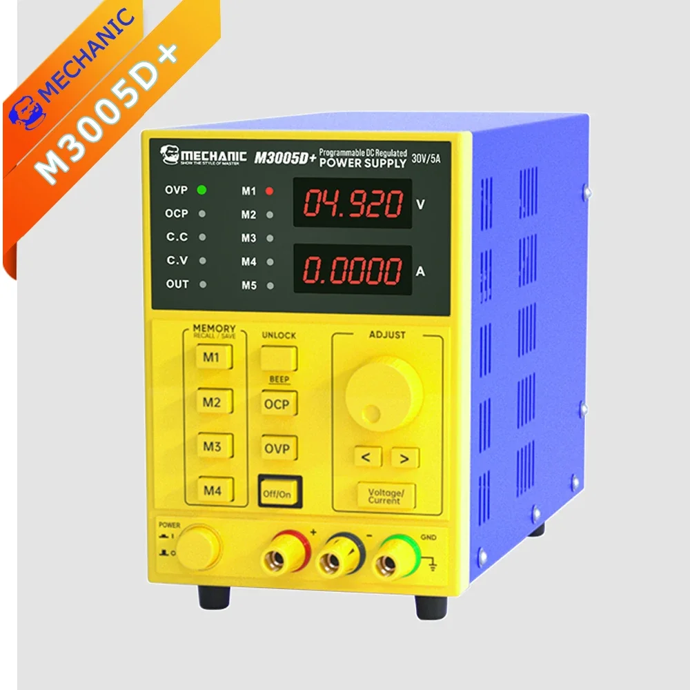 DC Power Supply MECHANIC M3005D+ 30V 5A Intelligent Digital Display Programmable Voltage Regulator Multi-function Detection Tool
DC Power Supply MECHANIC M3005D+ 30V 5A Intelligent Digital Display Programmable Voltage Regulator Multi-function Detection Tool