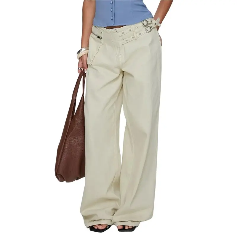 CYL-Low Rise Baggy Pants For Women Adjustable Waisted Wide Leg Boyfriend Pants Vintage Straight Loose Trousers
CYL-Low Rise Baggy Pants For Women Adjustable Waisted Wide Leg Boyfriend Pants Vintage Straight Loose Trousers