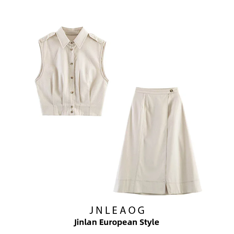 JNLEAOG Summer New Women's Fashion Double-Breasted Midi Skirt Sleeveless Top Polyester Fiber Loose Fit Spring Season
JNLEAOG Summer New Women's Fashion Double-Breasted Midi Skirt Sleeveless Top Polyester Fiber Loose Fit Spring Season