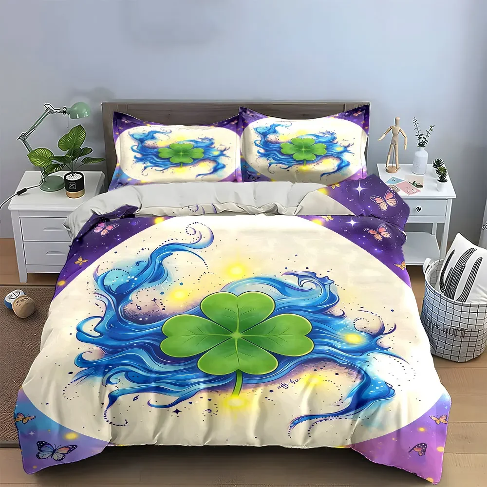 Lucky Clover Art Decoration Set Soft Comfortable Duvet Cover Bedding Set Included 1*Duvet Cover & 2*Pillowcases, gift
Lucky Clover Art Decoration Set Soft Comfortable Duvet Cover Bedding Set Included 1*Duvet Cover & 2*Pillowcases, gift